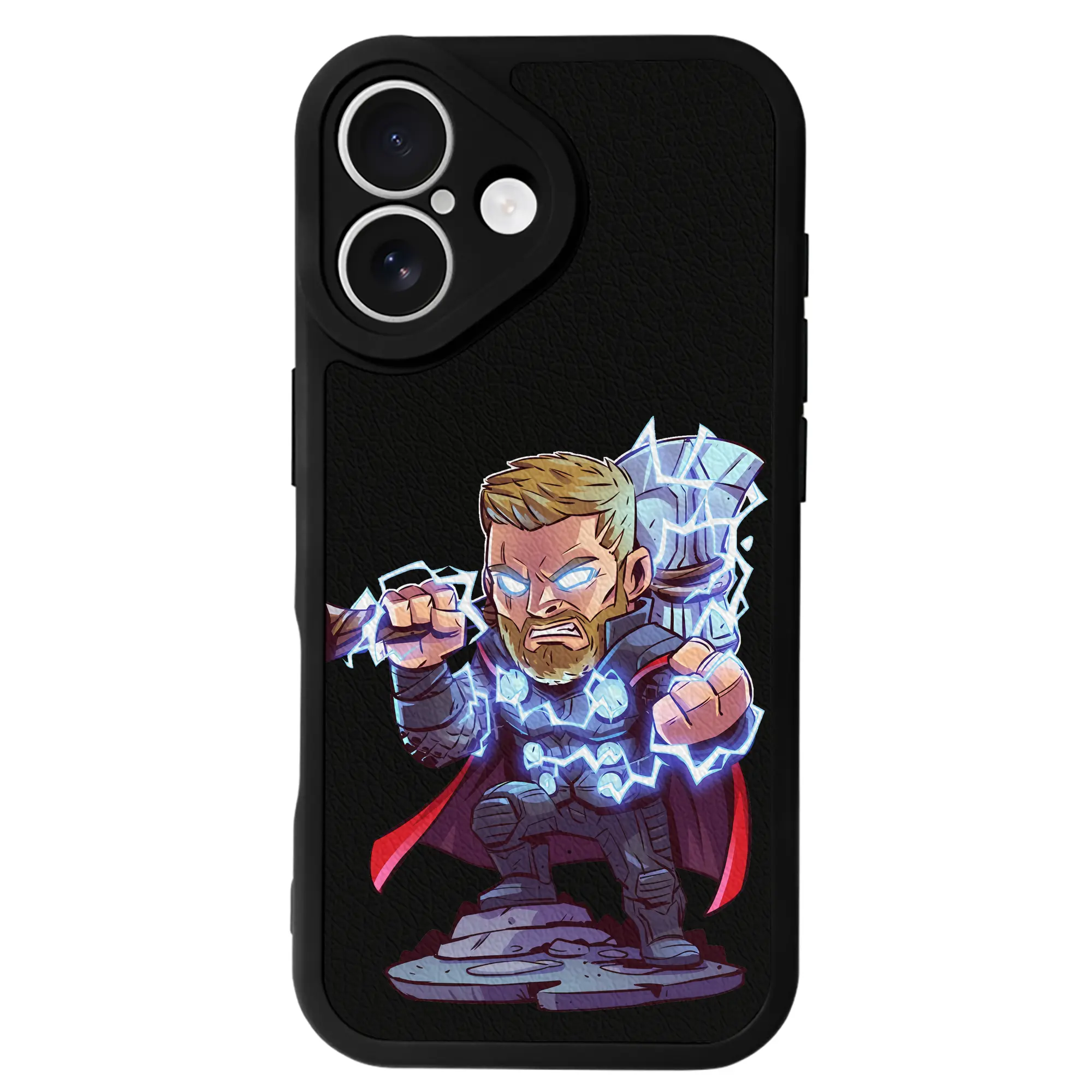 アベンジャーズ (Avenjāzu) グッズ マイティ・ソー（Thor） - IPhone 16シリーズ対応 ・ シリコンスマホケース ・ レザー調 ・ 高精度フィット ・ 耐衝撃 ・ ワイヤレス充電対応 ・ 精密カット